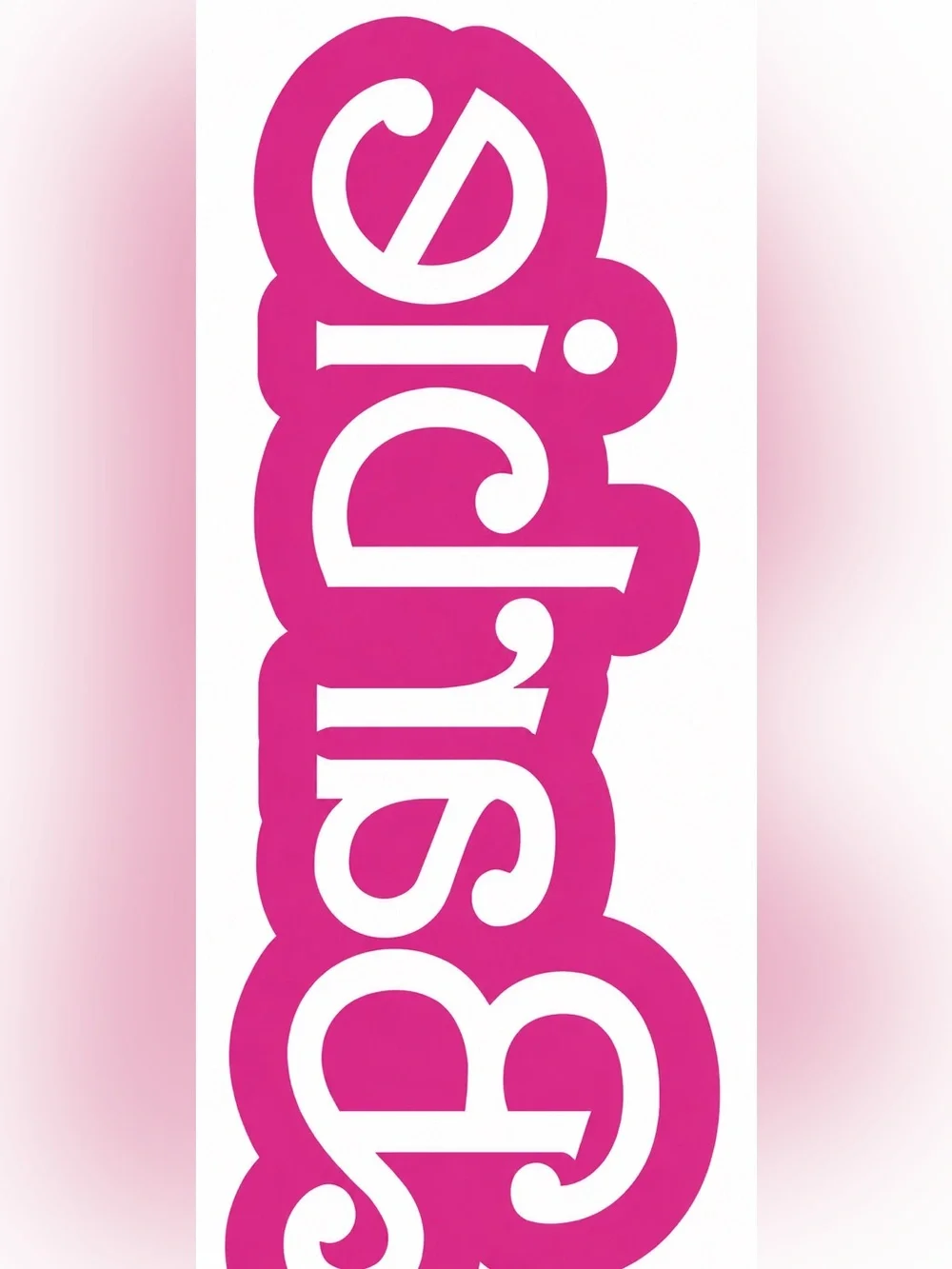 Bright Pink Script Graphic Sticker - 'Barbie' Style - Picture 1 of 1